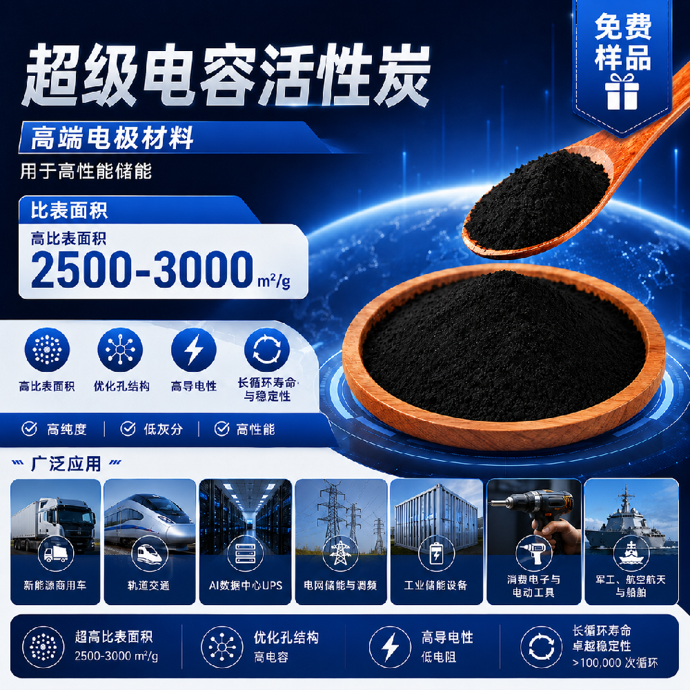 高纯度超级电容器用活性炭粉 超级电容器电化学原料